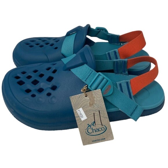 NEW Chaco Chillos Clogs Women's Size 11 Blue Orange Sandals Adjustable EU 42 - Picture 6 of 10